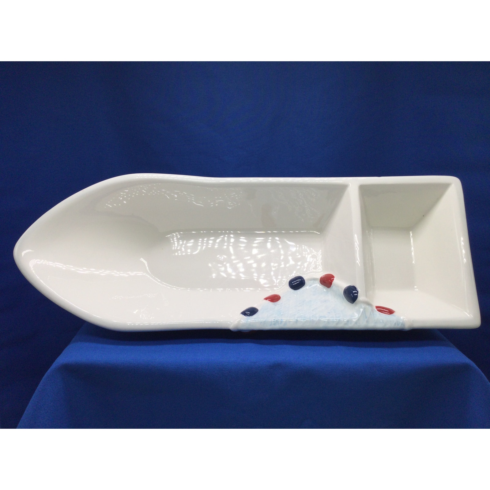 Vintage Ceramic Chip and Dip Boat Party Tray