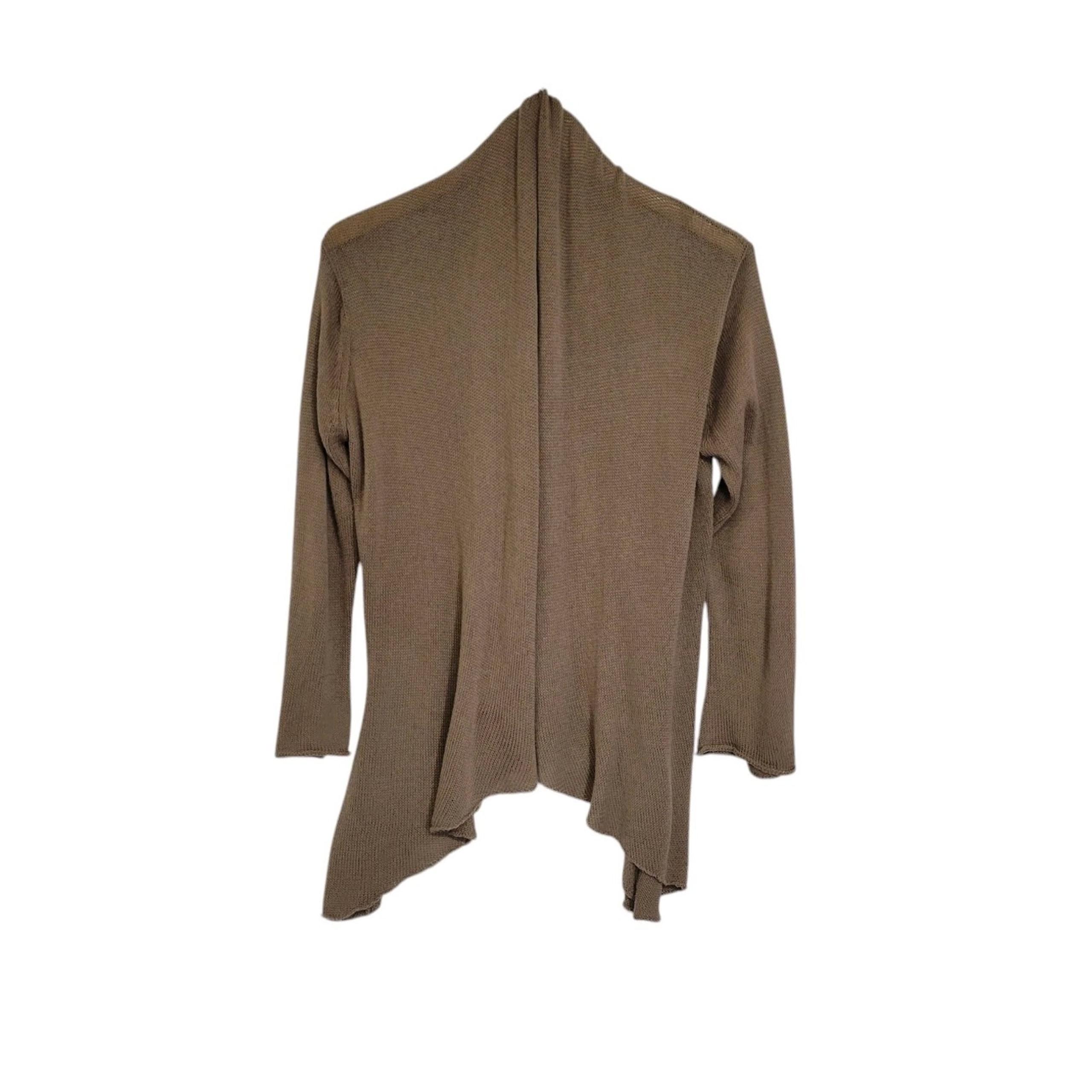 Wooden Ships Brown Cotton Blend Lightweight Open Front Cardigan Sweater Size M/L