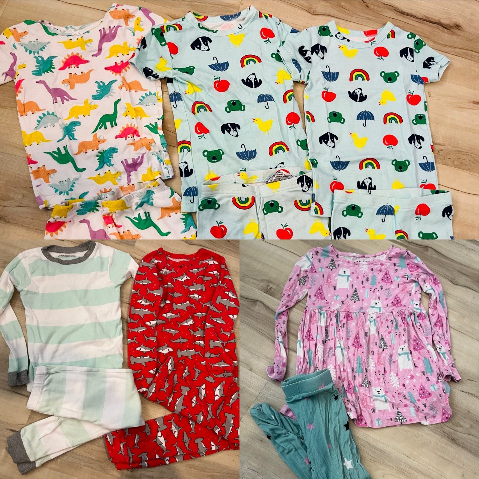 Size 5 pajama set gap, Carter’s, Burt’s bees, little bum bums