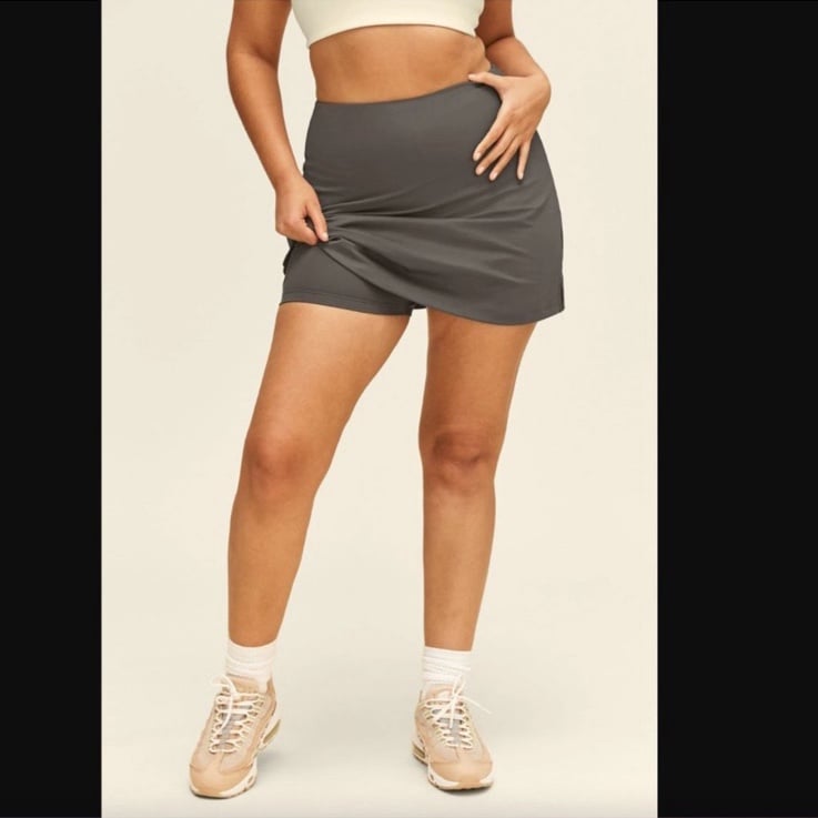 Girlfriend Collective Sport Skort size XXXL in moon gray athletic skirt pockets