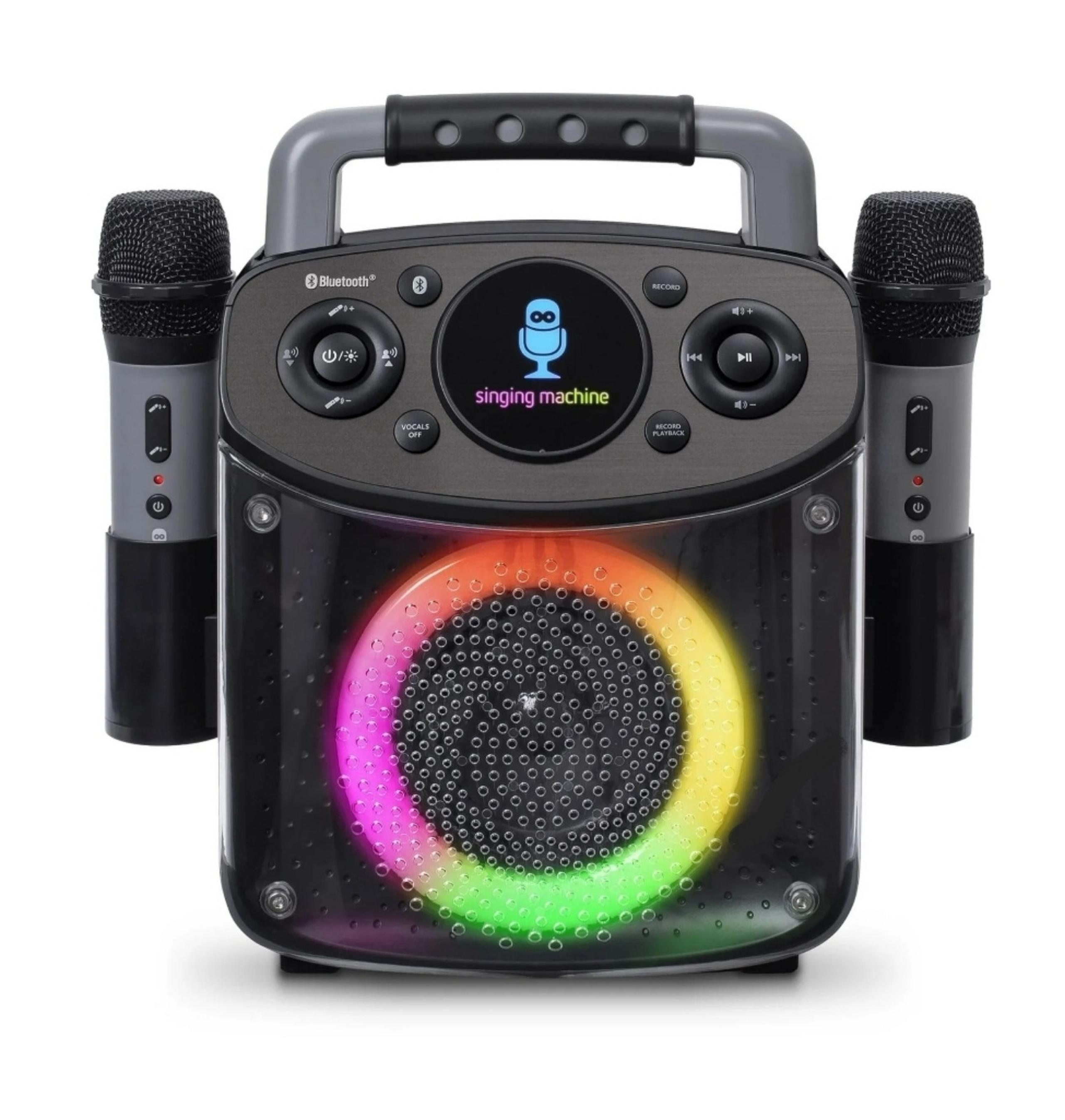 Singing Machine Sparkle Bluetooth LED Lights Karaoke System, SML294BK, Black