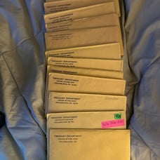 Twelve proof envelopes no coins six 1964, two 1962, 1960,two 1961 and 1963, 1957