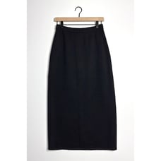 ST. JOHN BASICS Black Santana Knit Midi Straight Skirt Pull-On Business size 6