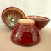 Signed Studio Pottery Small Bowls Glazed Red Tapas Rice Dip Trinkets 4.5 x 2.5