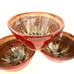 Signed Studio Pottery Small Bowls Glazed Red Tapas Rice Dip Trinkets 4.5 x 2.5