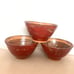 Signed Studio Pottery Small Bowls Glazed Red Tapas Rice Dip Trinkets 4.5 x 2.5