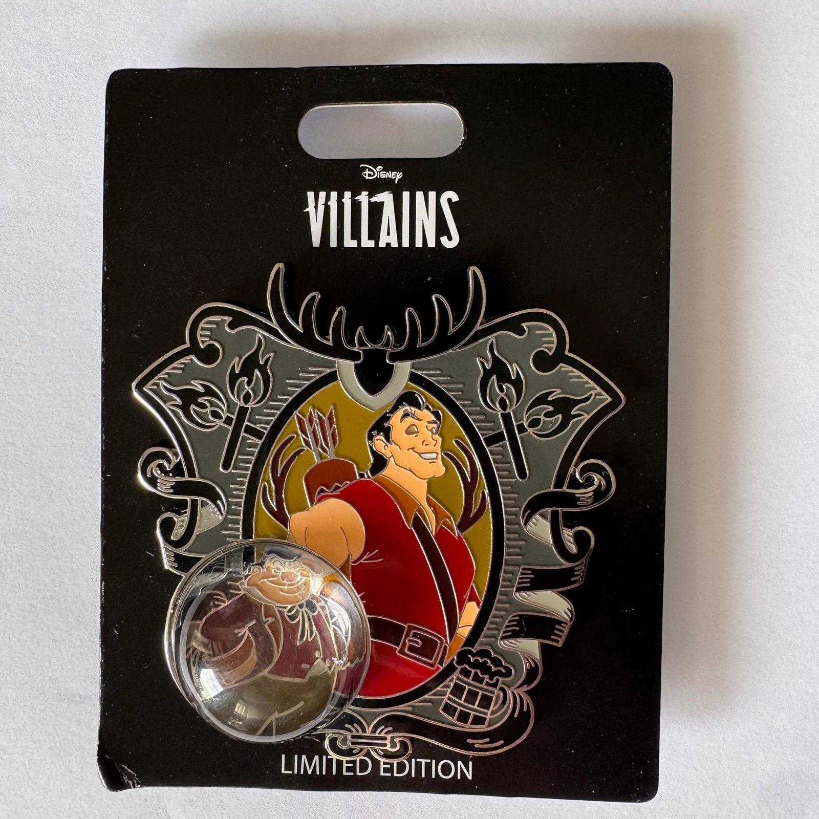 Disney Snow Globe Series Beauty & The Beast - Gaston 3” Pin - LE 200