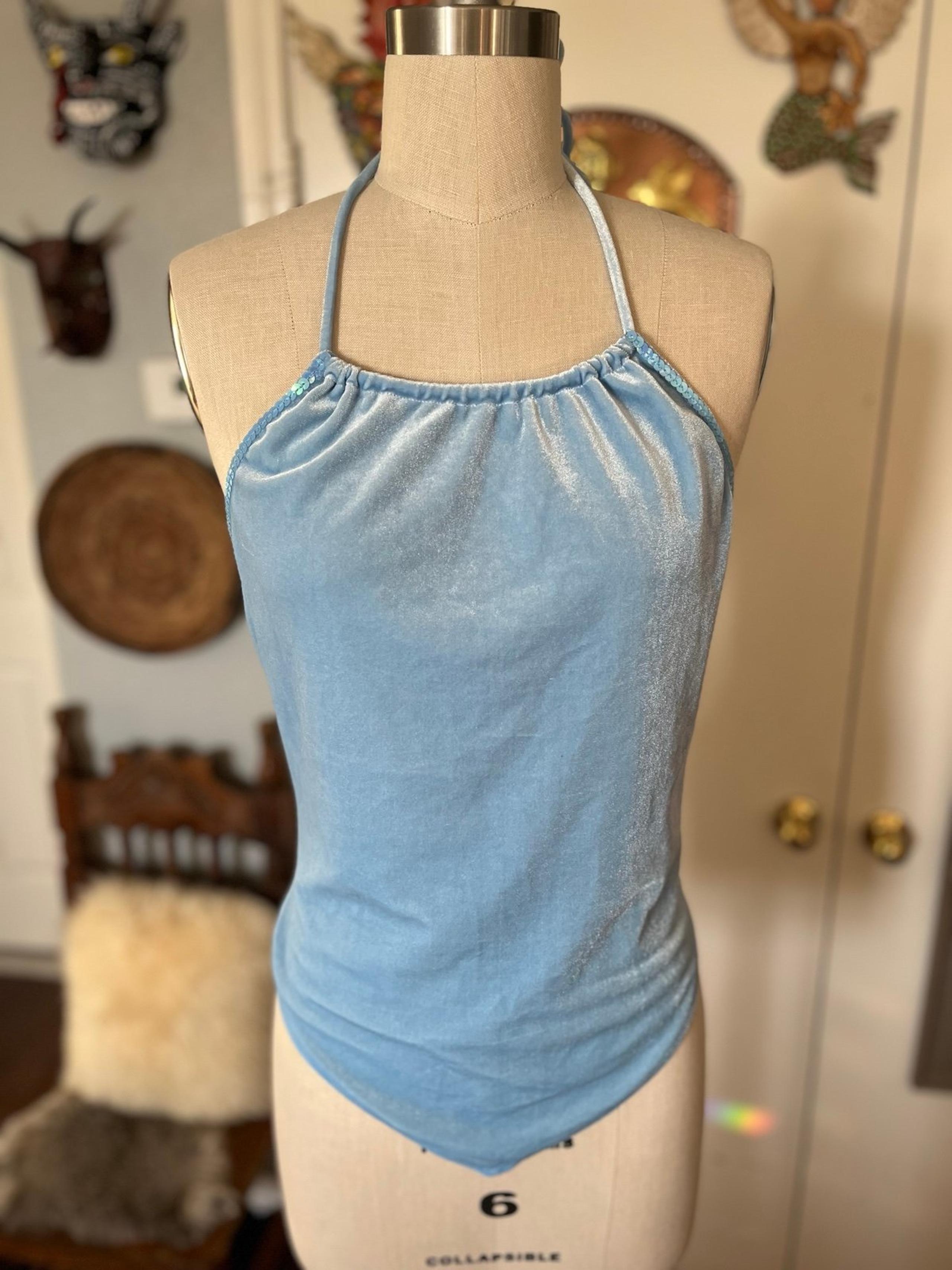 Fortuna baby blue halter top
