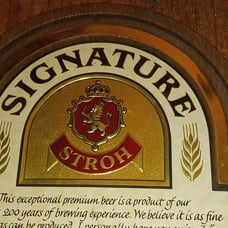 Vintage Strohs Beer Signature Sign.