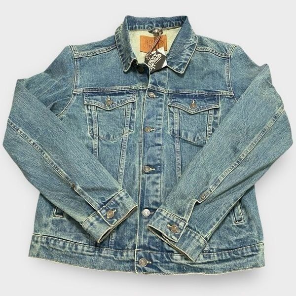 Heroes Motors Legendary Denim Jean Motorcycle Jacket Mens size Large New
