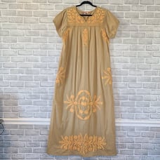 Calypso St Barth Embroidered Cotton Maxi Dress Beach Boho Mumu Womens Large