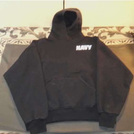 XL US NAVY DARK BLUE HOODIE SWEATER GYM LOUNGE WARM ATHLETIC REFLECTIVE LD 4748