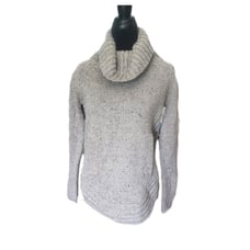 Cynthia Rowley Womens M Wool Blend Donegal Turtleneck Tunic Sweater W/ Pockets