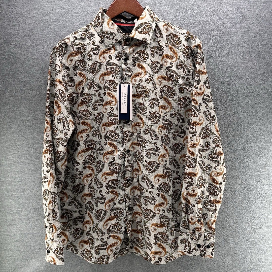 SILVER STONE PAISLEY COLLECTION -Men's Modern Fit XL Button-Up Shirt A18b