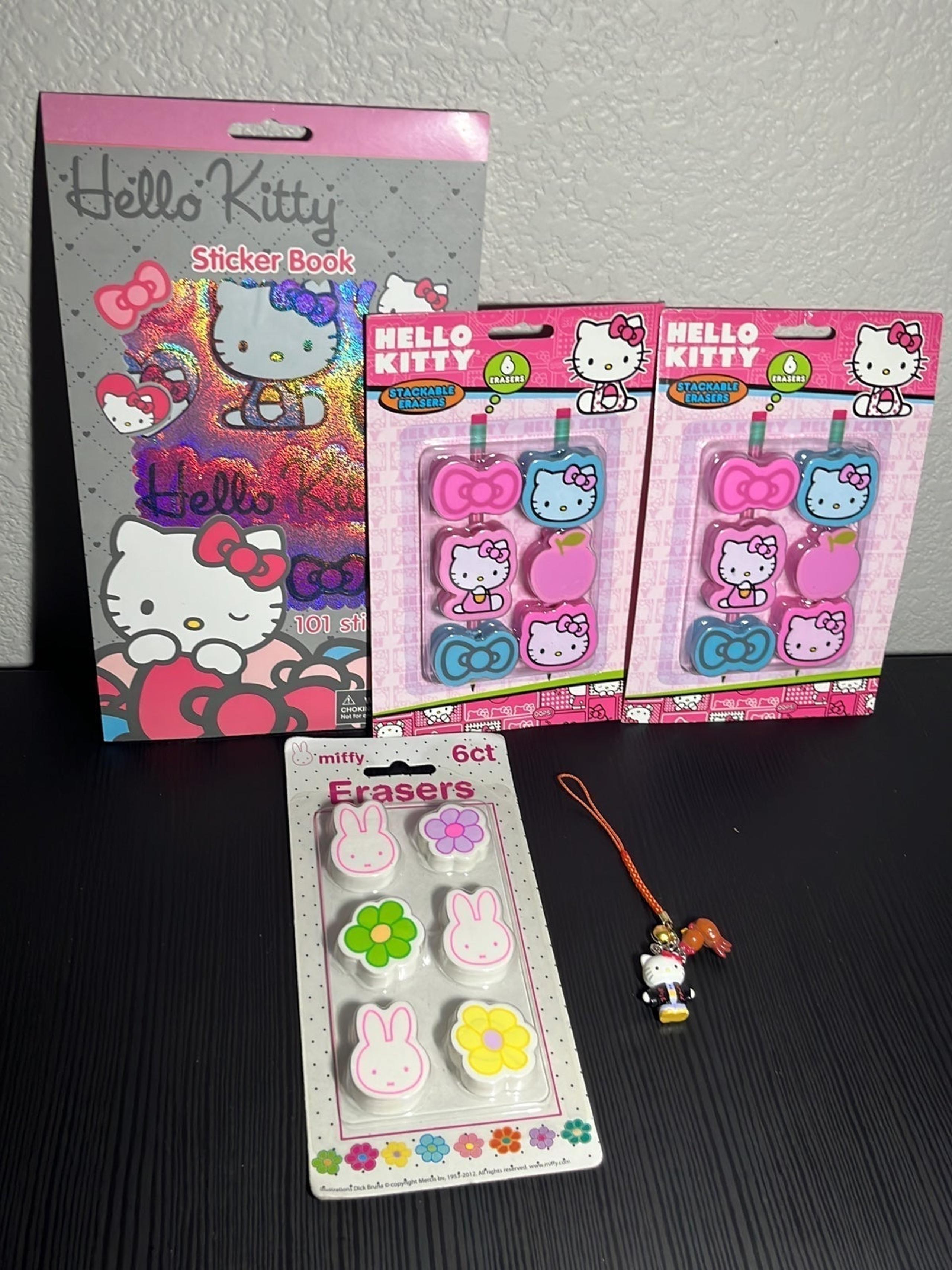 Hello Kitty and Miffy eraser set