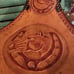 OLD Tooled Leather Tripod Saddle Stool HORSES
