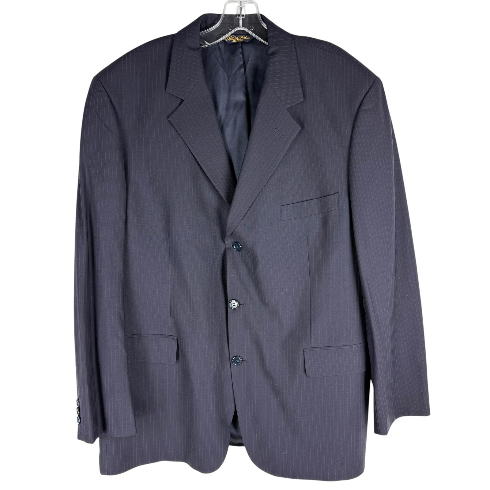 Brooks Brothers Brooksease Pin Stripe Blazer Three Button Navy Size 46R