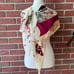 •Sacha For Basha Graphic Floral Silk Unique Rate Scarf Vintage Made in Japan