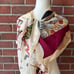 •Sacha For Basha Graphic Floral Silk Unique Rate Scarf Vintage Made in Japan