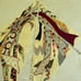 •Sacha For Basha Graphic Floral Silk Unique Rate Scarf Vintage Made in Japan