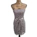 Adrianna Papell Strapless Lace Overlay Sheath Dress Grey Size 4
