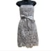 Adrianna Papell Strapless Lace Overlay Sheath Dress Grey Size 4