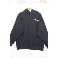 Vetements Black Graphic Hoodie Sweatshirt With Kangaroo Pocket Medium