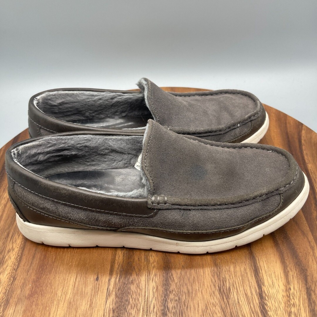 UGG Fascot Loafers Mens Size 9 Comfort Shoes Gray Suede Slip On 1014478