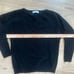 Liny Xin Men's Superfine Merino Wool V-Neck Sweater Large Black Luxury Knitwear