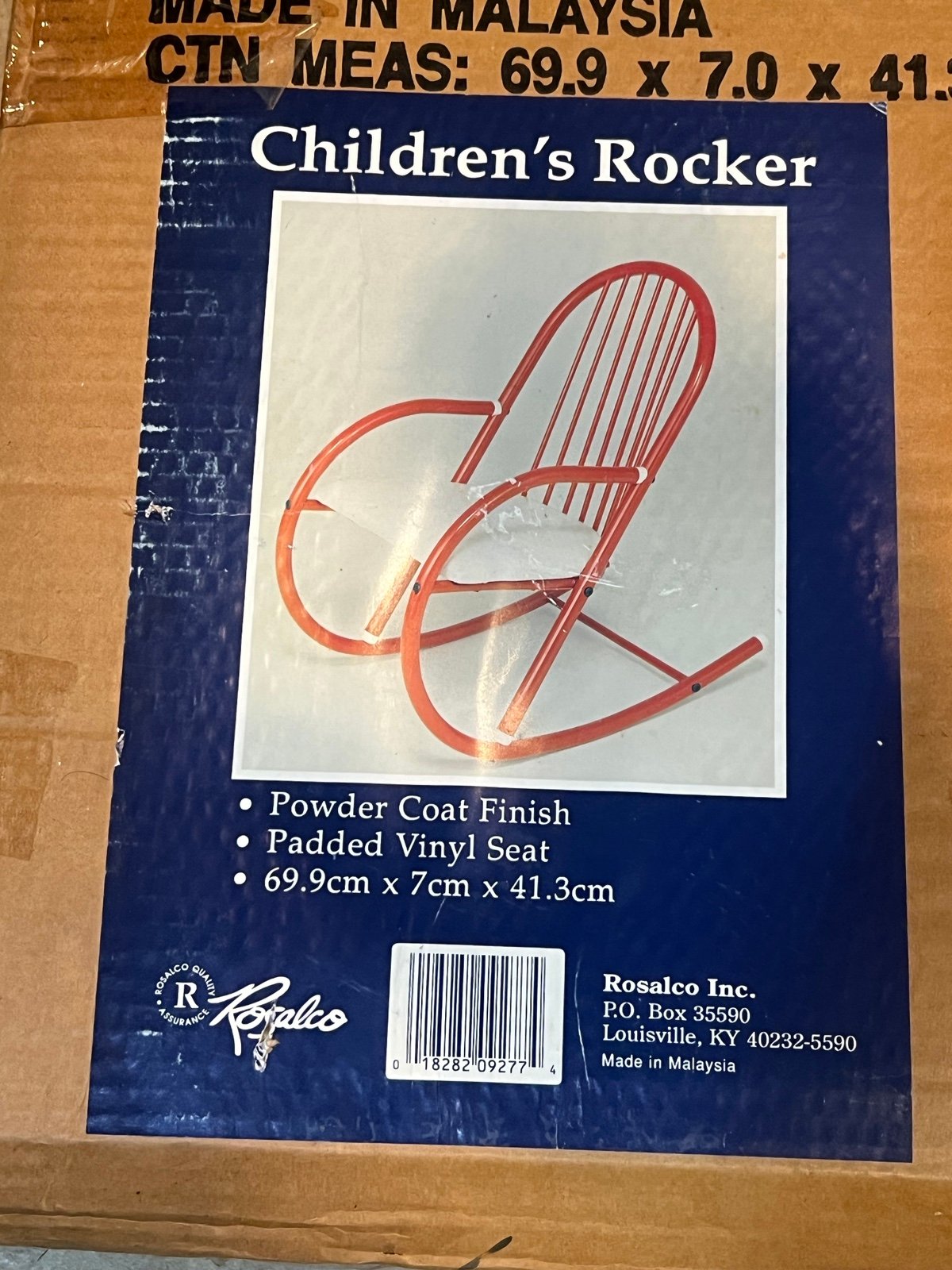 RARE - Brand new , never opened vintage ROSALCO red Metal and Vinyl children’s R