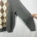 Jos. A. Bank Lambs Wool Preppy Sweater Long Sleeve Light Academia Argyle Gray