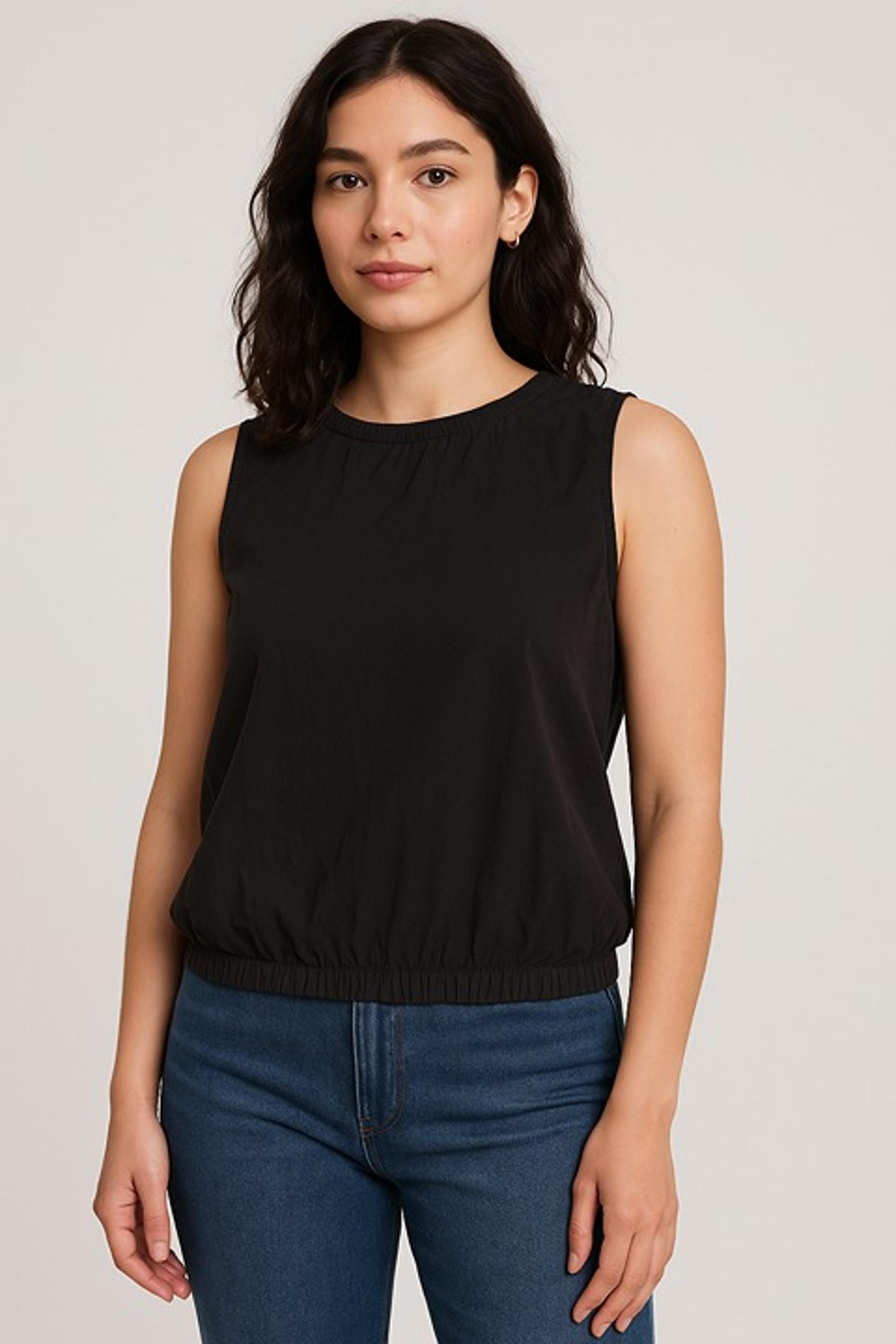 Bella Dahl Smocked Tank Black Tencel Top Size Small NWT