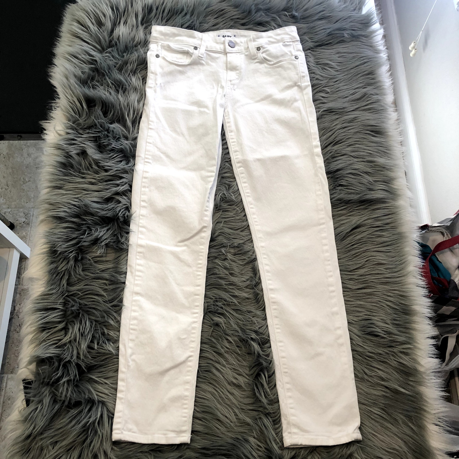 NWOT Paige White Straight Leg Jeans, Size 26