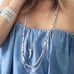 Stella & Dot Tiburon 4-in-1 Versatile semi Precious Stones Silver Horn