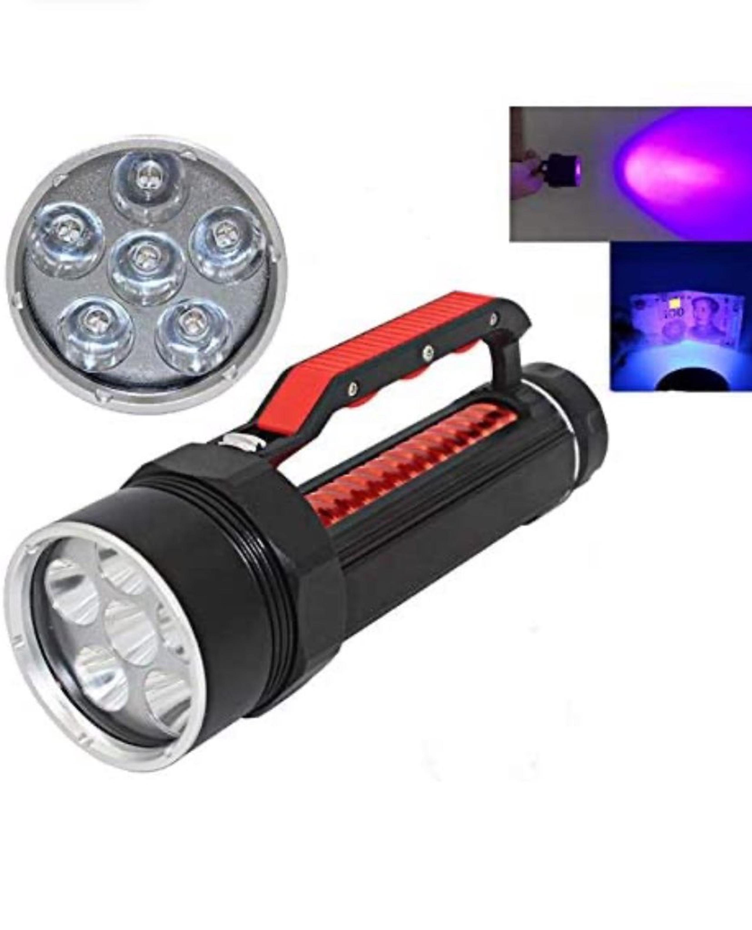 Professional 6 LED 10000 Lumen Diving Flashlight, High Power Waterproof 395nm UV