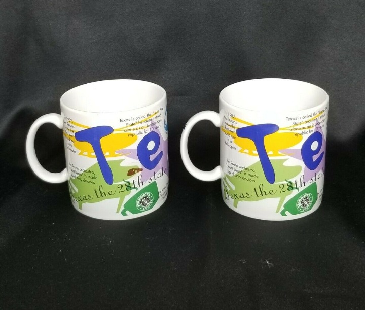 Set of 2 Vintage Starbucks Texas Ceramic