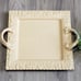 Decorative Yellow Ceramic Serving Tray w/ Handles~Ornate Casserole Dish & Lid