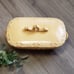 Decorative Yellow Ceramic Serving Tray w/ Handles~Ornate Casserole Dish & Lid