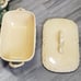 Decorative Yellow Ceramic Serving Tray w/ Handles~Ornate Casserole Dish & Lid