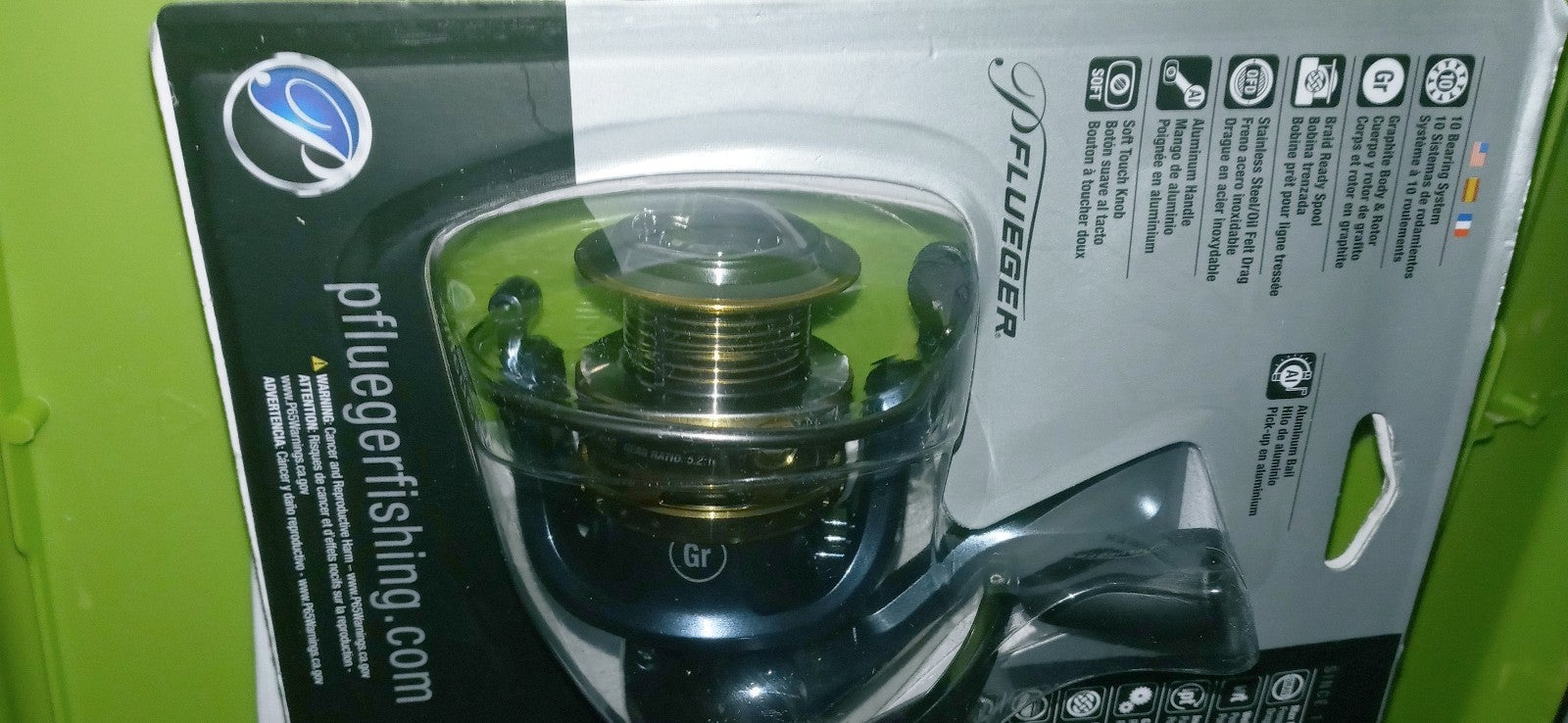 Pflueger. The smart choice. Fishing reel spinning press 35. Brand new