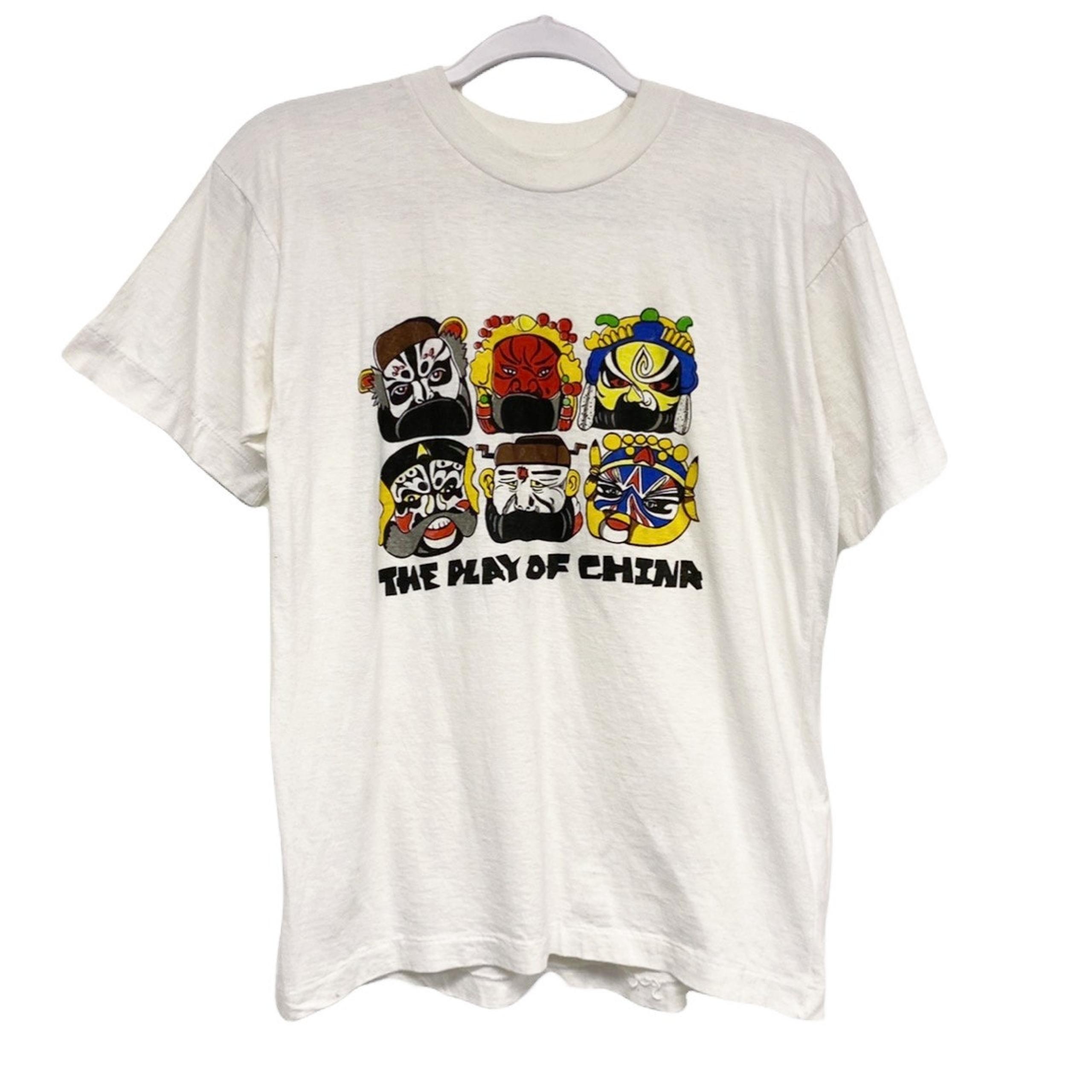 Vintage Adult The Play Of China Graphic Print Masks Single Stitch T Shirt