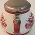 West Germany Ceramic Pink Floral Hand Painted Zinn Lid 3 Mini Beer Stein
