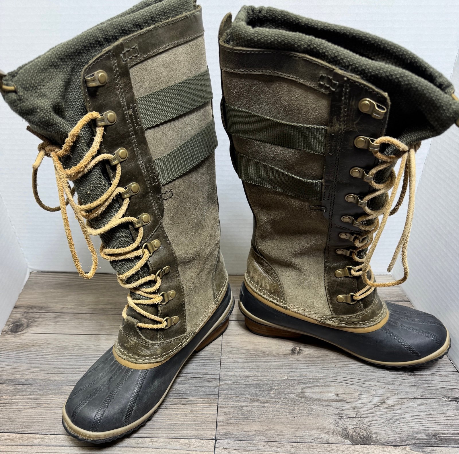 Sorel Conquest Carly Leather Harness Waterproof Snow Winter Boots Size 8 EUR 39