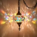 8 Colors - SWAG PLUG IN Turkish Moroccan Mosaic Lamp with 15feet Chain Cord & Pl
