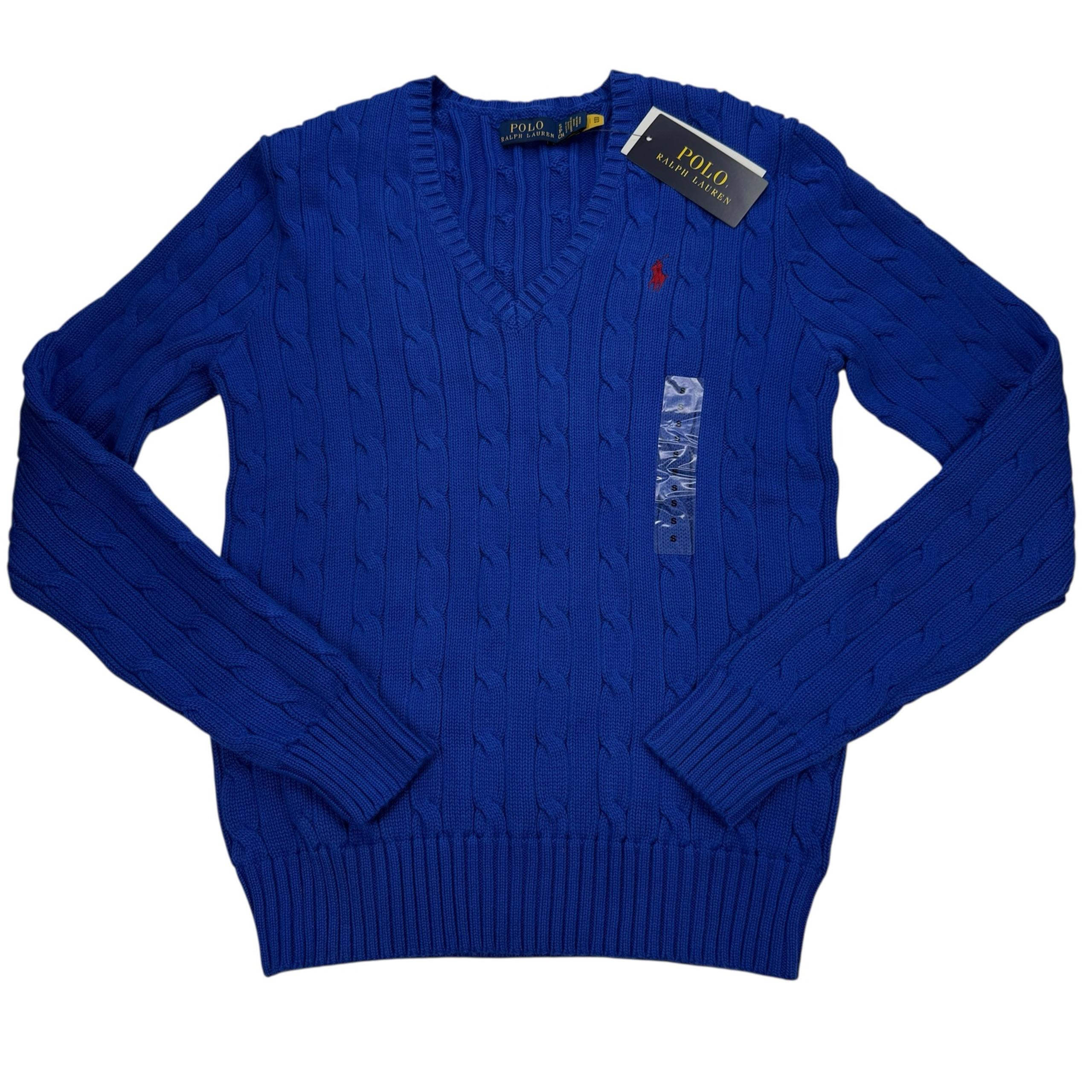 Polo Ralph Lauren Cable Knit Cotton V-Neck sweater, NWT, S