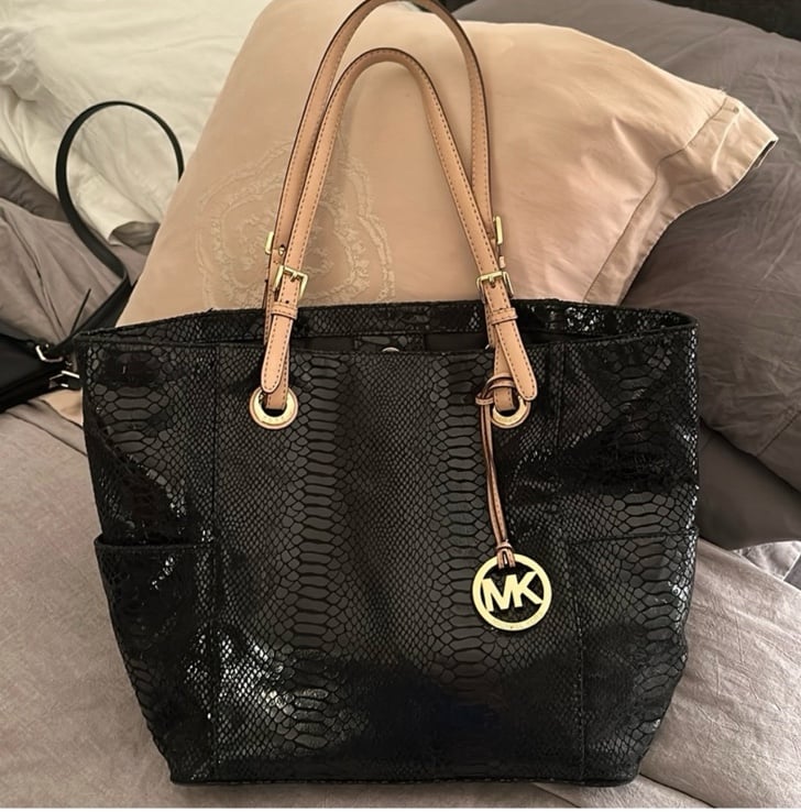 Michael Kors Vintage Python Print Leather Tote