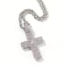 20 Womens 2ct Diamond 14K White Gold Rope Chain Cross Necklace Silver Jewelry