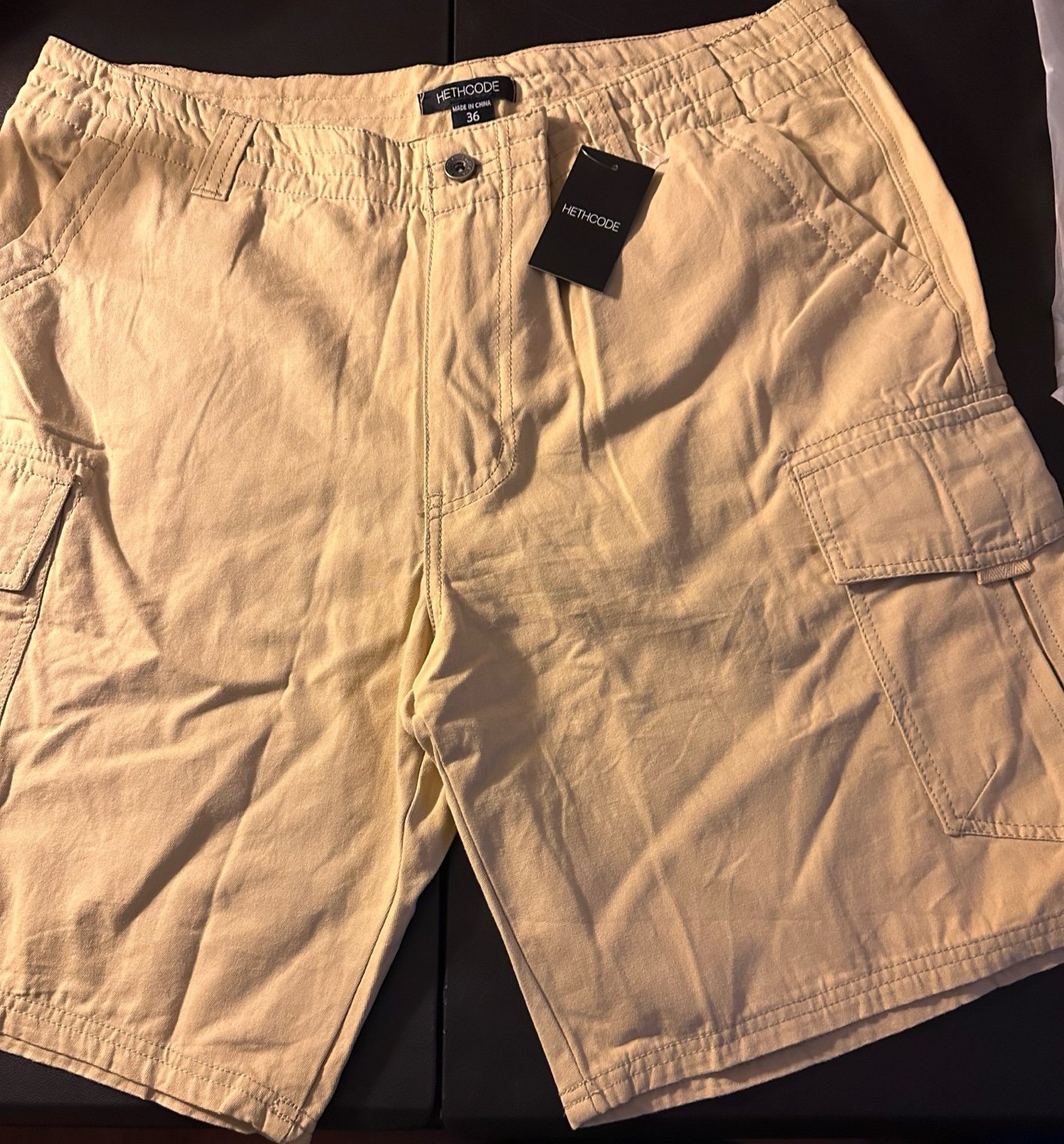 HETHCODE Mens Casual Authentic Premium Athletic Regular Fit Cotton Cargo Shorts