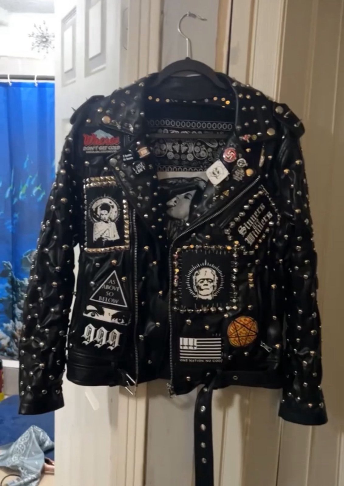 Custom leather jacket punk