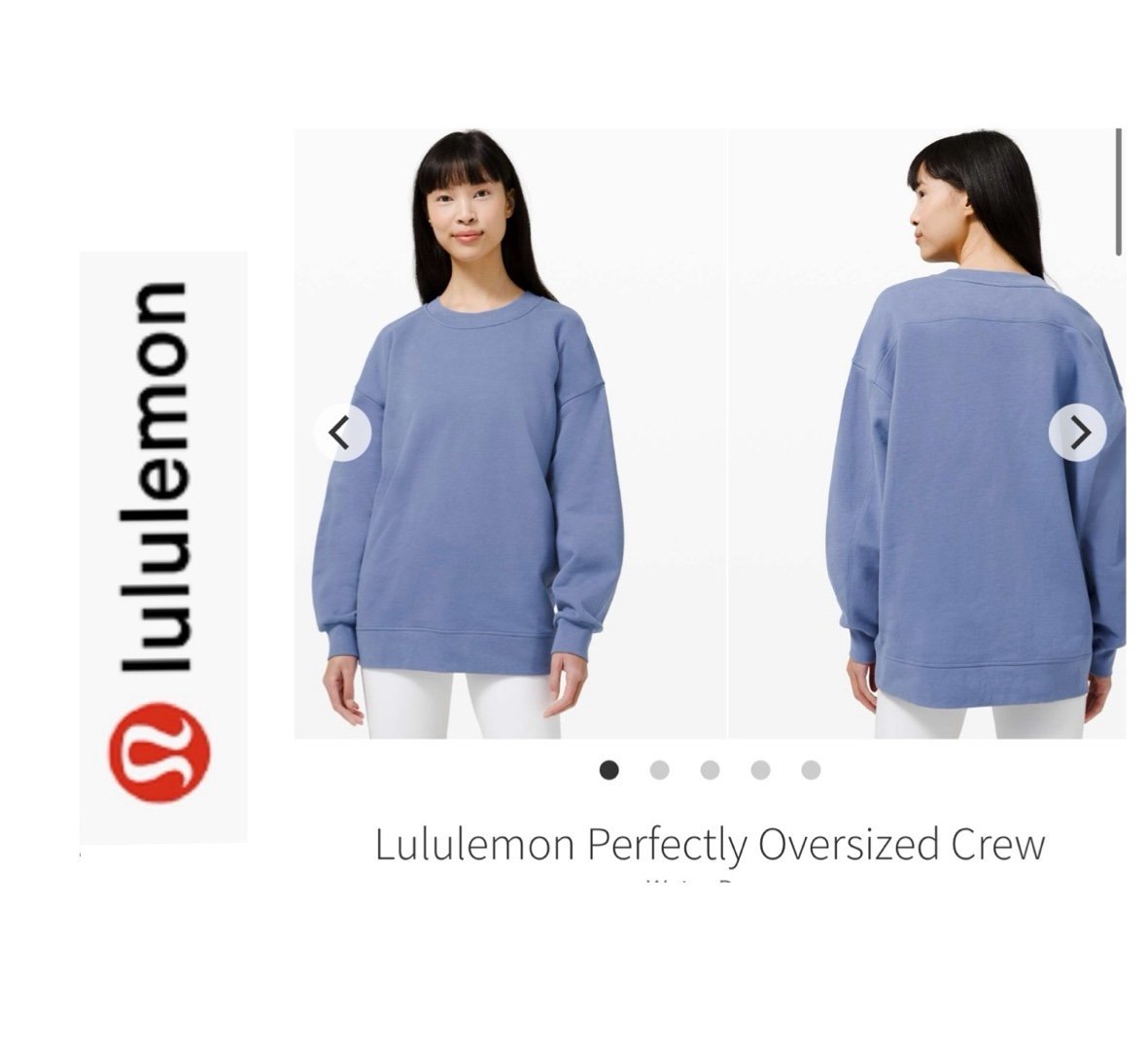 Lululemon Perfectly Oversized Crew Pullover. Size 12. Lake Blue